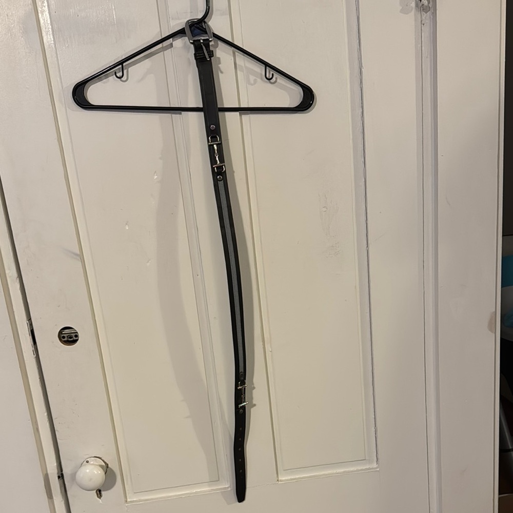 Black Leather Strap with Silver Hardware